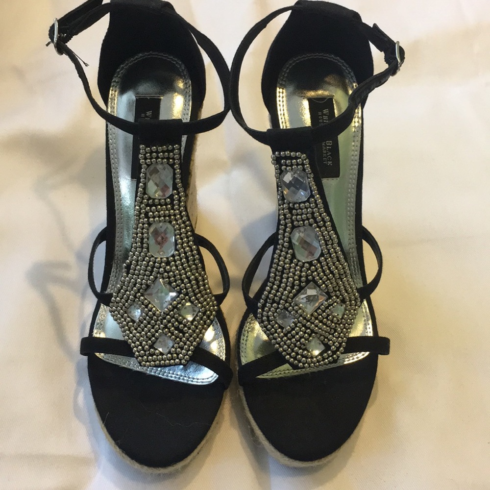 WHBM  Black Platform Sandals 6.5